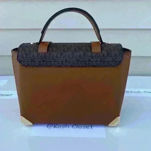 Michael Kors Manhattan Satchel Medium Leather Brown - Picture 4 of 11